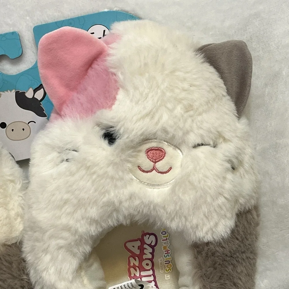 Fuzz A Mallows Karina the Kat Calico Cat Slippers Squishmallows Size 5-6 NEW